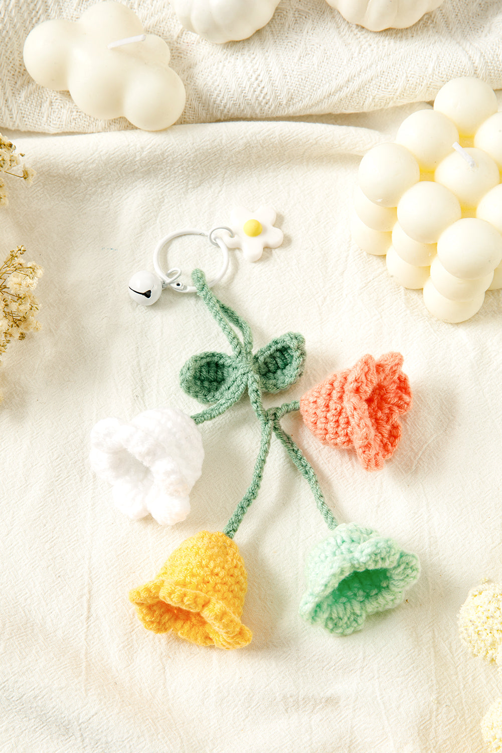 Meadow Mist Green Cute Crochet Flower Keychain d25e5e996b86c5aa