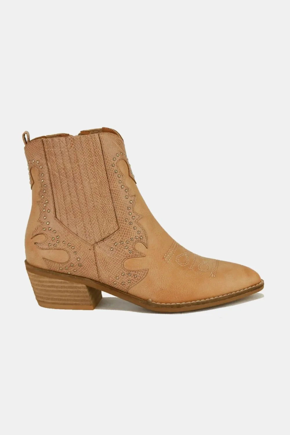 Beast Fashion Studded Detail Point Toe Boots Taupe d2683a26-ffe5-4926-8d00-33312d44c17c-Max