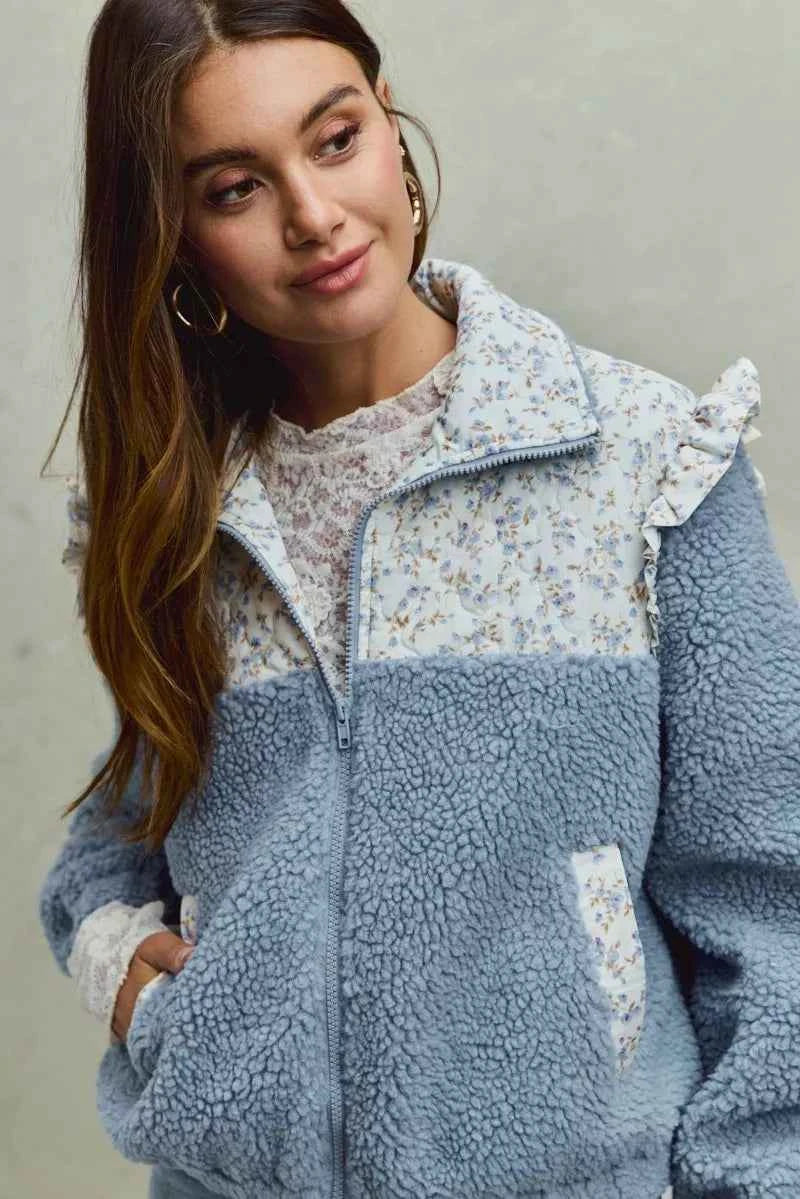 SO ME Faux Fur Sherpa Pull Jacket with Floral Contrast d26c243974a04397952a6ef447ffb42b-Max-Origin