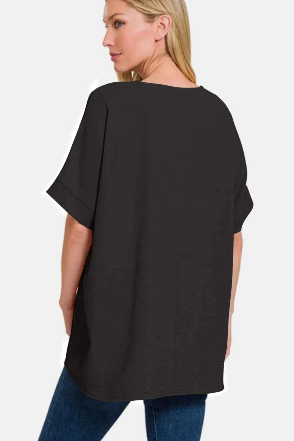 Zenana Full Size V-Neck Short Sleeve Top d26e4887-21cb-4a9a-b447-f18a1d548e37-Max