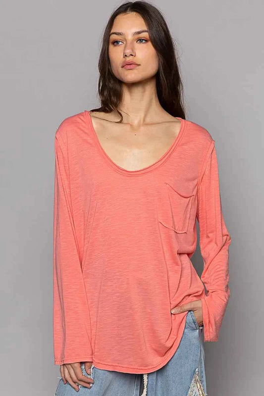 POL Chest Pocket Long Sleeve T-Shirt Strawberry d282b492-3910-4c37-866b-64d197fd0889-Max-Origin