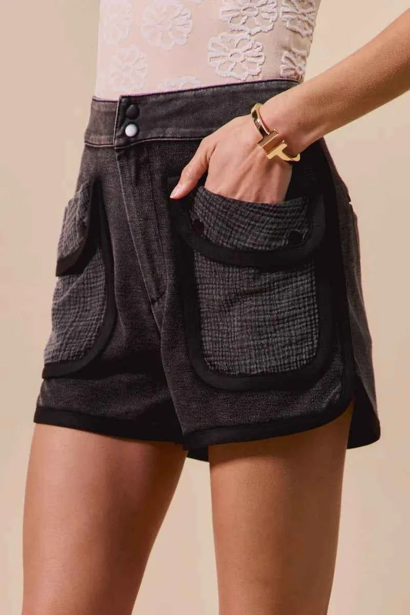 SO ME Mineral Washed Terry High Rise Cargo Shorts d28a78d51e184a31aa8f3fc426bf0968-Max-Origin