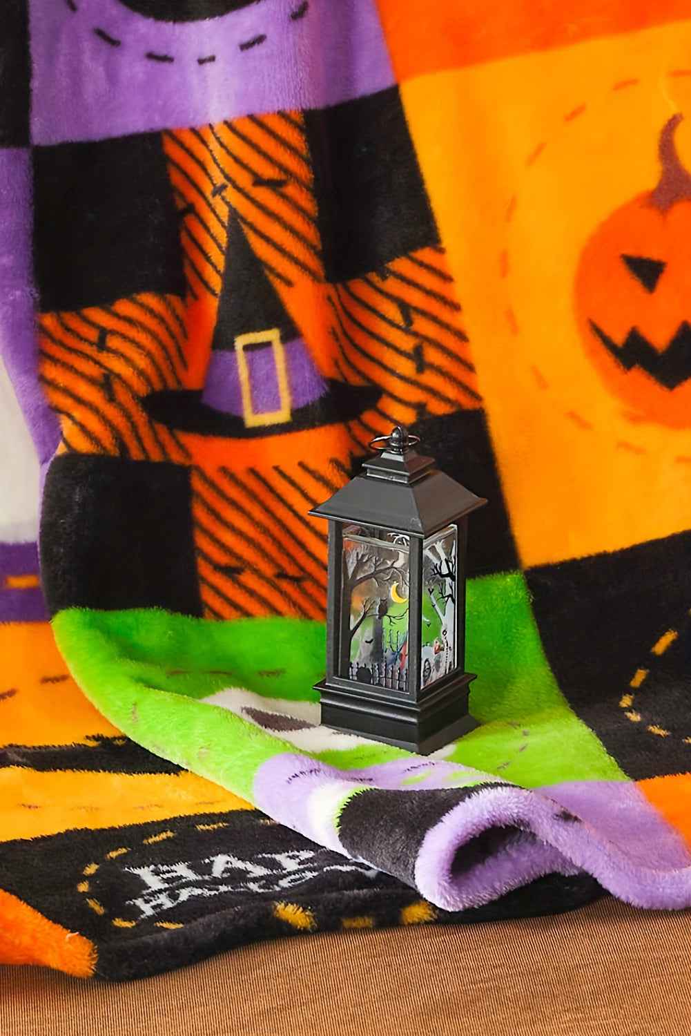 Purple Plaid Print Fleece Halloween Blanket d2a86a006aa0a1f7