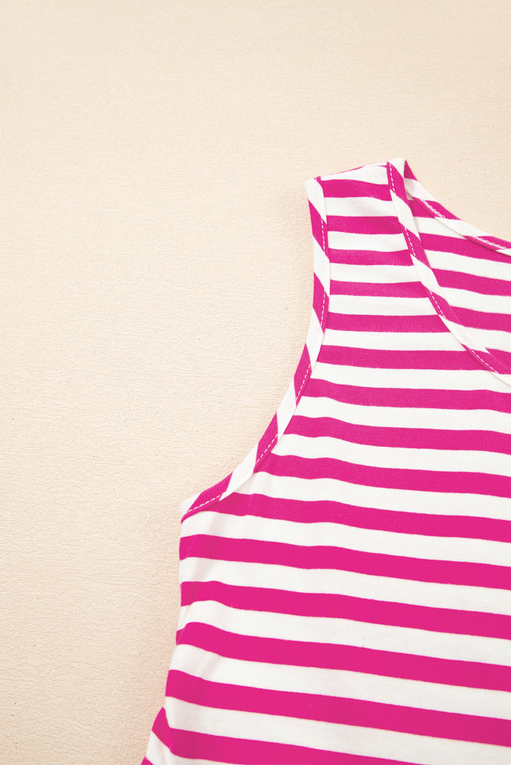 Black Stripe U Neck Sleeveless Loose Fit Mini Dress d2b6b61c154b6fd5