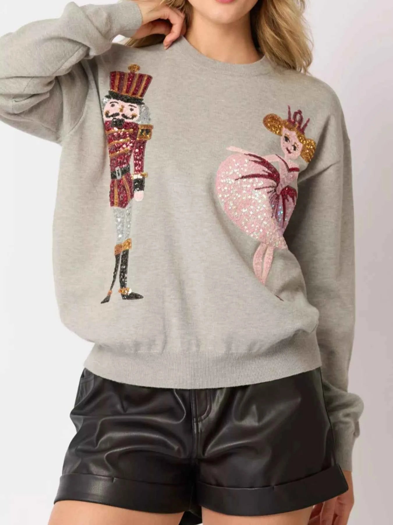 Sequined Nutcracker Long Sleeve Sweatshirt d2c75571-9278-4630-9a05-b193a92c4a95-Max-Origin