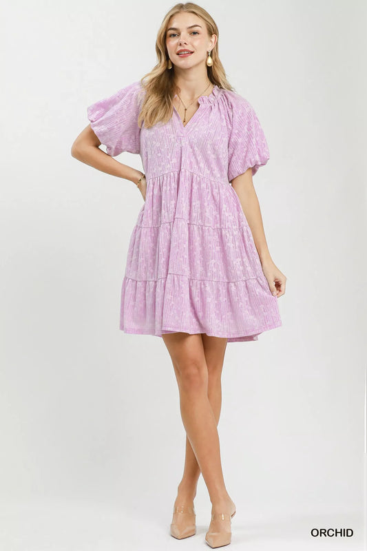Jacquard Puff Sleeve Mini Dress d2dba10d-6f46-42a0-8ff0-304eede8723e-Max-Origin