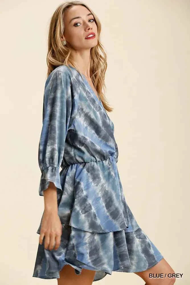 Umgee Tie Dye Ruffled Layered Dress with Elastic Waistband d2e8e07d-bdd0-4967-8920-0dbd30e8ecad-Max-Origin