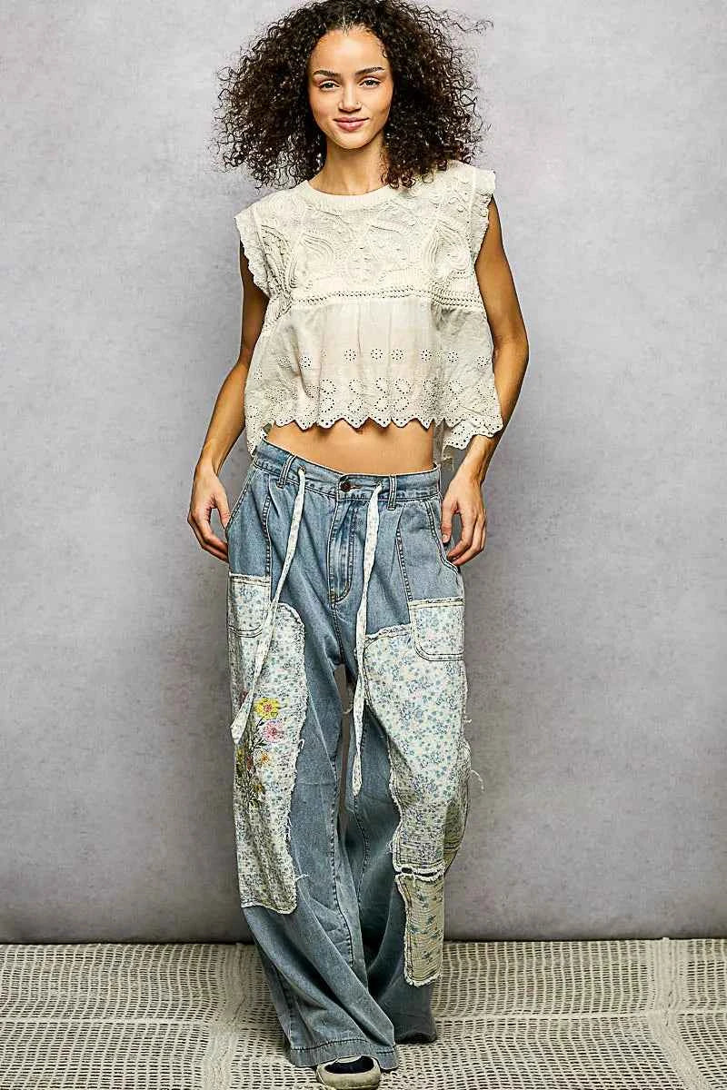 POL Round Neck Sleeveless Crochet Flowy Fit Top d2f024d8-1bf2-40c1-9392-2cb5f15f7ff0-Max-Origin