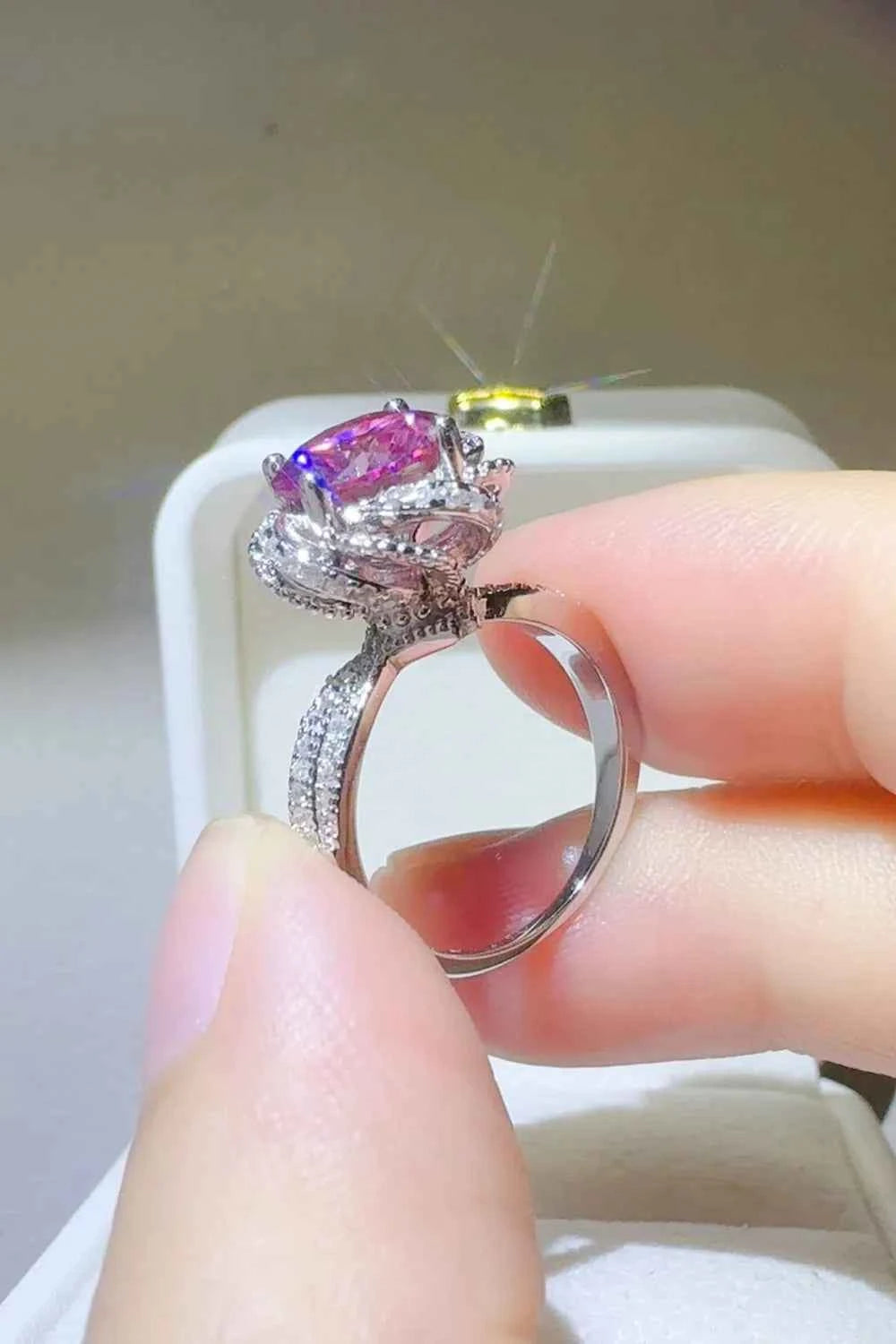 2 Carat Moissanite 925 Sterling Silver Flower Shaper Ring d300234d-640b-4543-8ce8-10114ccd22fe-Max