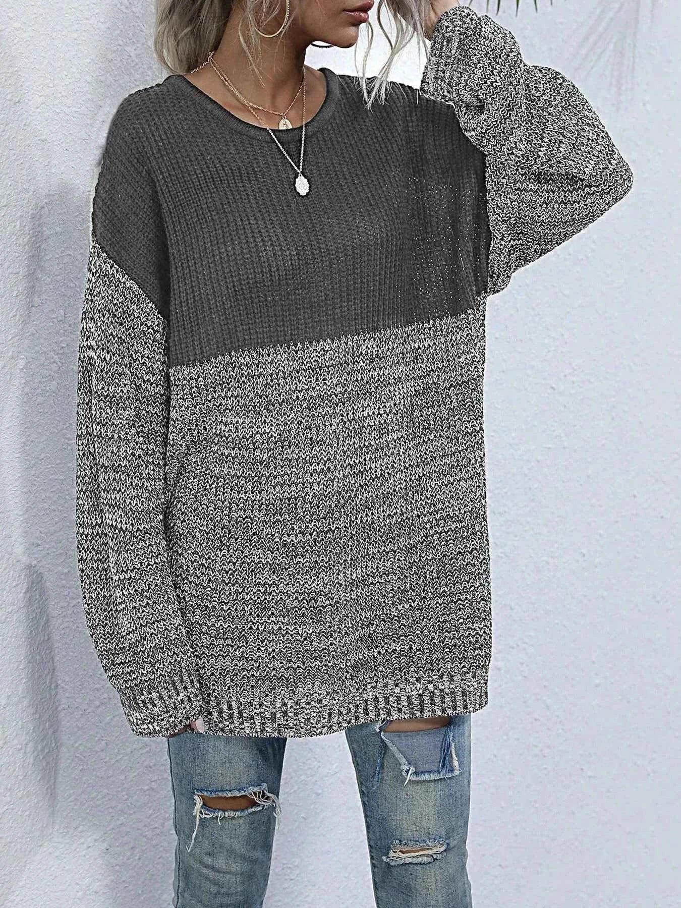 Color Block Long Sleeve Oversized Sweater d3060147-6cab-478f-a6ec-7c3fae564cef-Max-Origin
