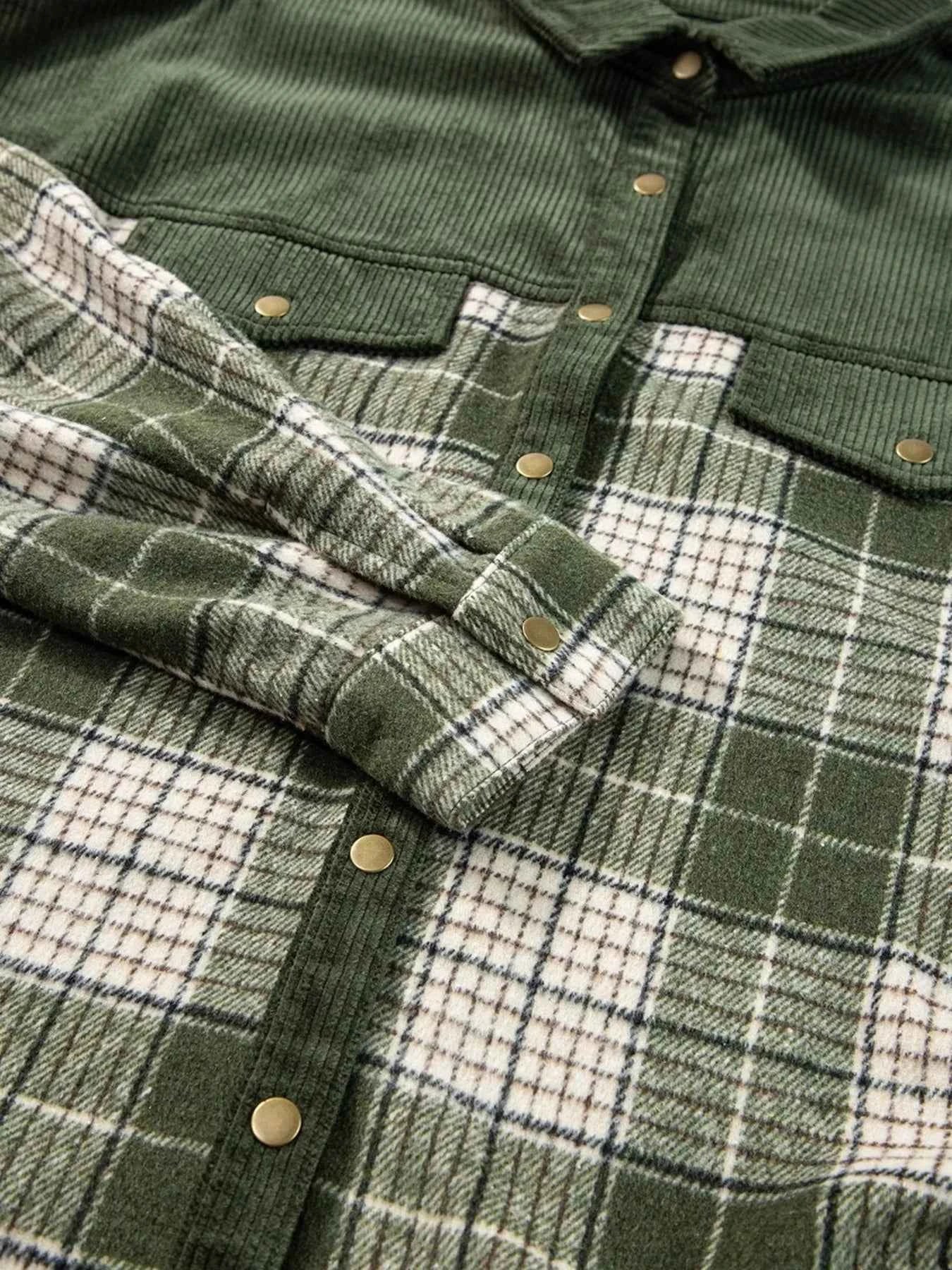 Plaid Button Up Long Sleeve Shacket d307ad0db974405bb7c1184a7119174e-Max-Origin
