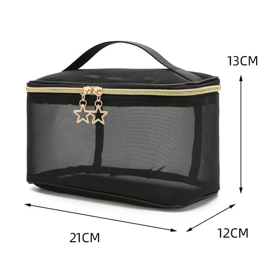 2pcs Versatile Hanging Toiletry Bag Double-Layer Carrying Case Alphabet Style Makeup Bag Black Floral Makeup Bag Portable Cosmetic Bag For Girls d30825de-98ac-4ef9-b3bd-7ec3c996d32c