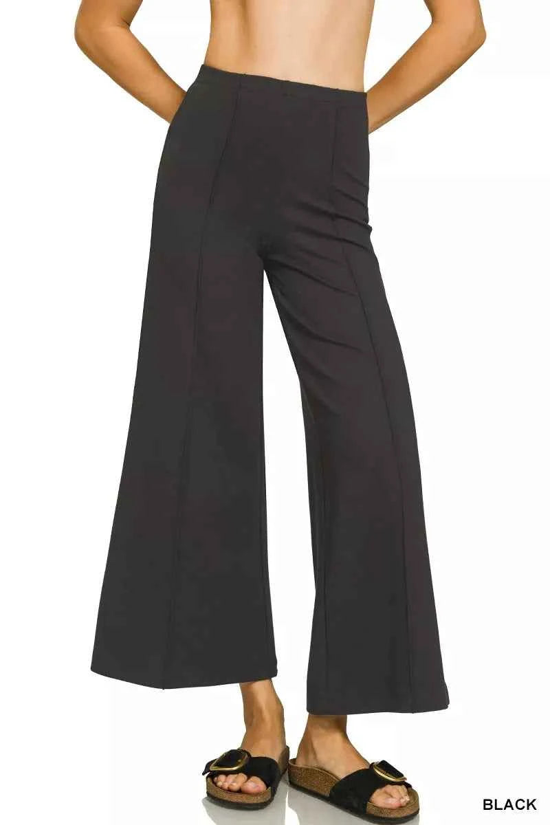 Zenana Heavy Ponte Elastic Waistband Pintuck Pants BLACK d30af103967d433ba8a189bb59b9f662-Max-Origin