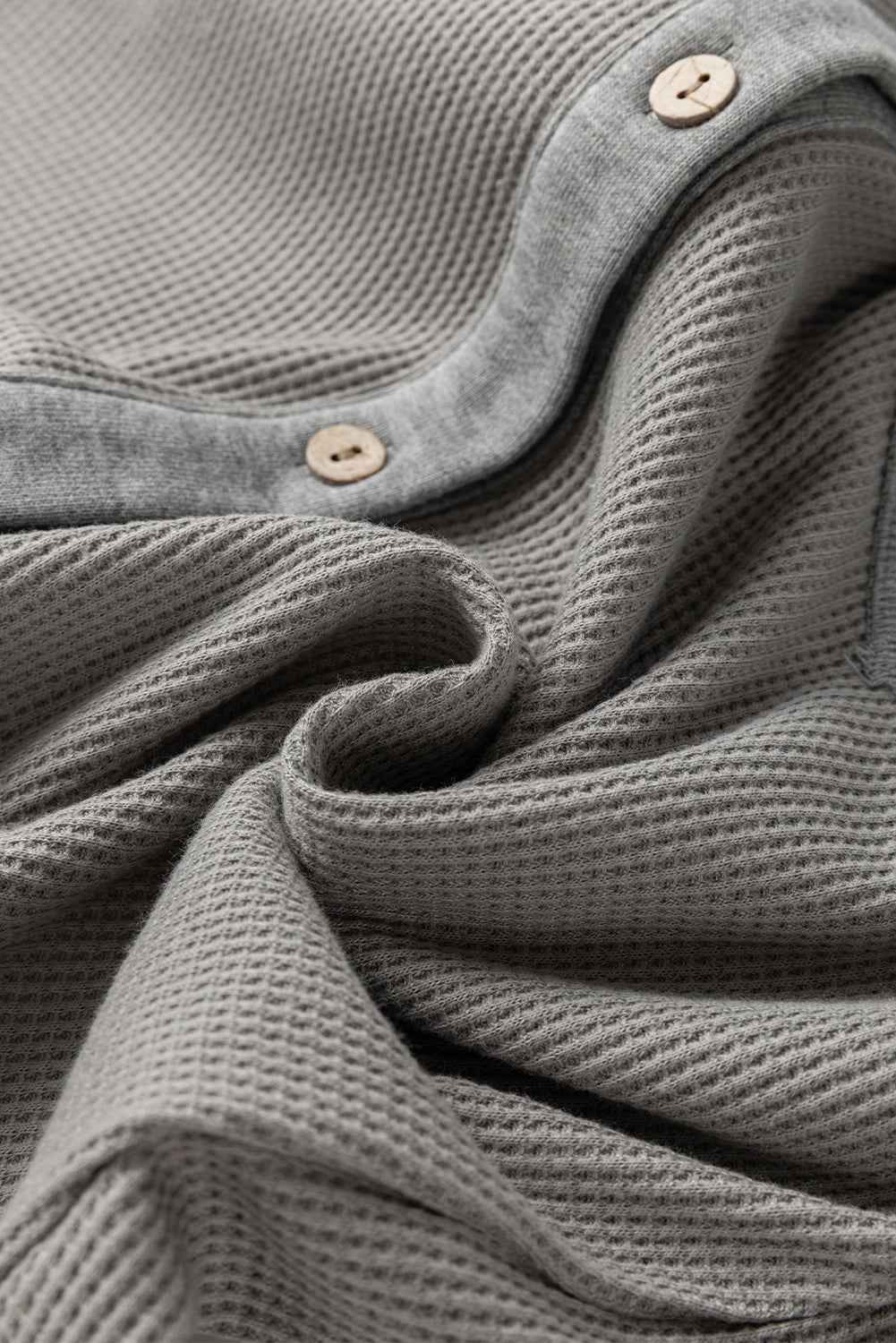 Medium Grey Waffle Knit Patchwork Exposed Seam Loose Shacket d331c4df3b47a35e