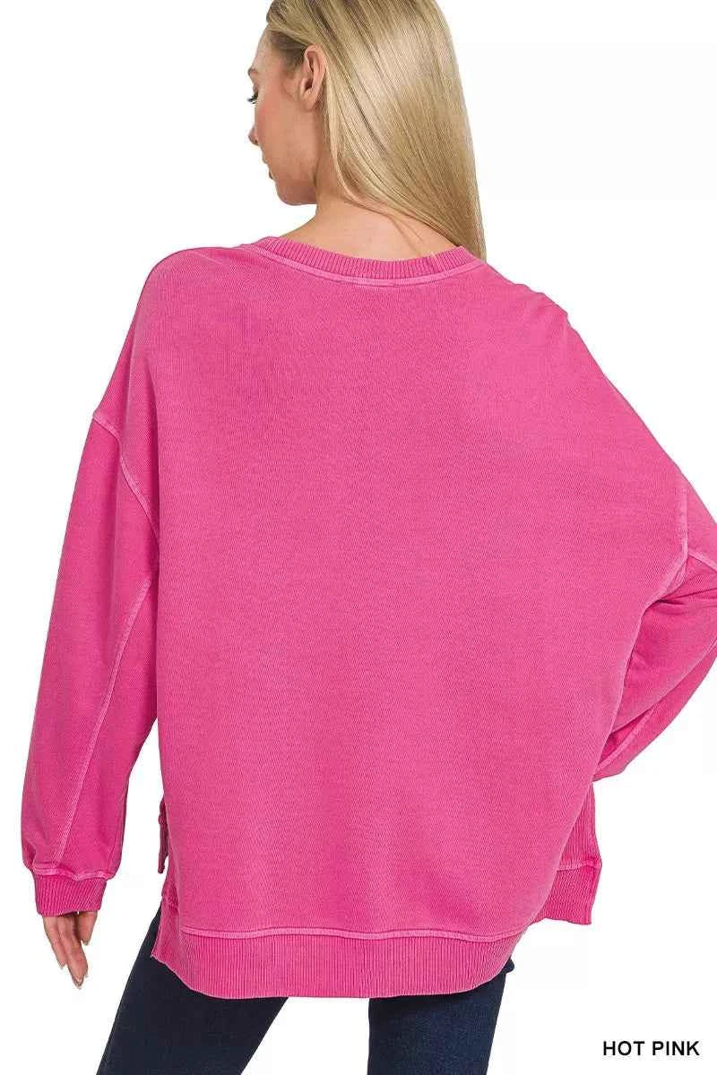Zenana Full Size French Terry Pigment Dye & Enzyme Washing Pullover Plus Size d33caaa2a6aa4df0aabdd02ac280e320-Max-Origin