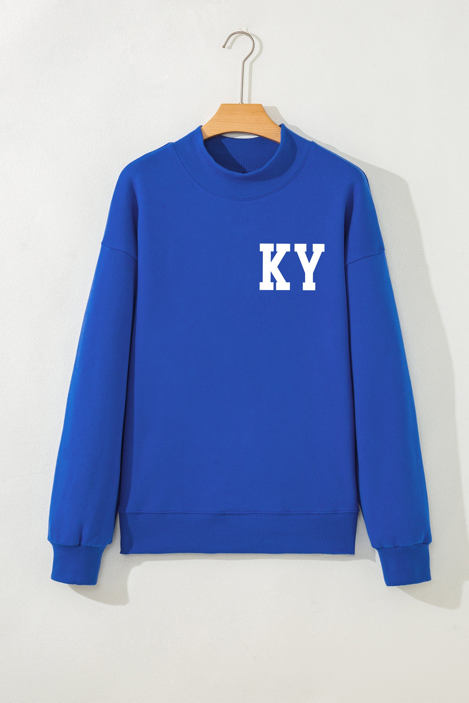 Dark Blue KY KENTUCKY Printed Mock Neck Sweatshirt d343ff7a11c28920