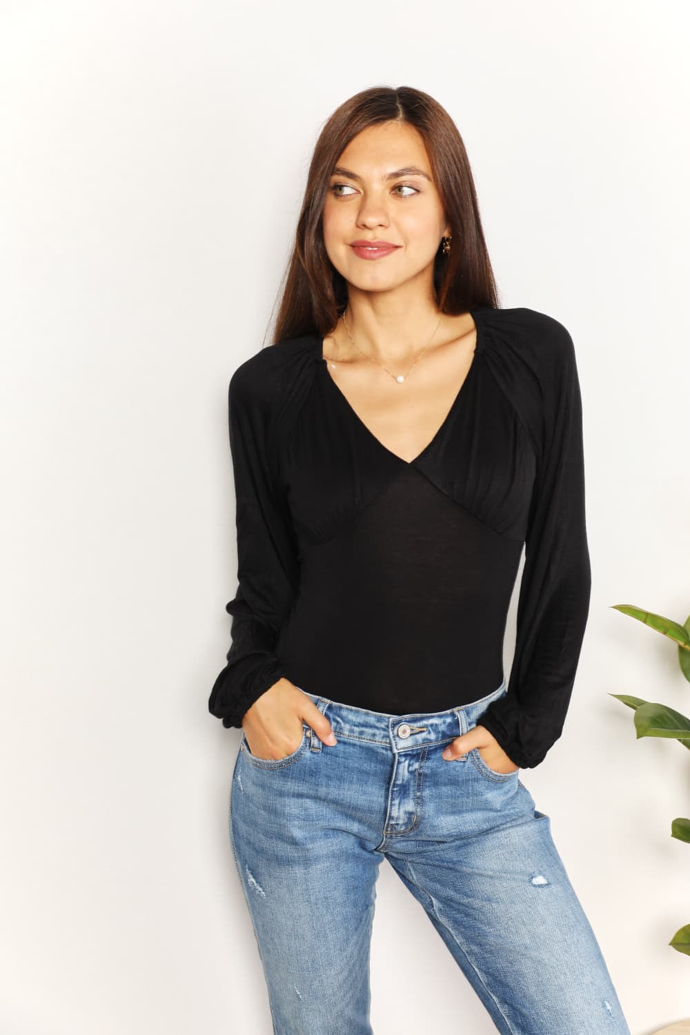 Culture Code Full Size V- Neck Bodysuit d34c82aed20140428bb83d9a8d1d5946-Max