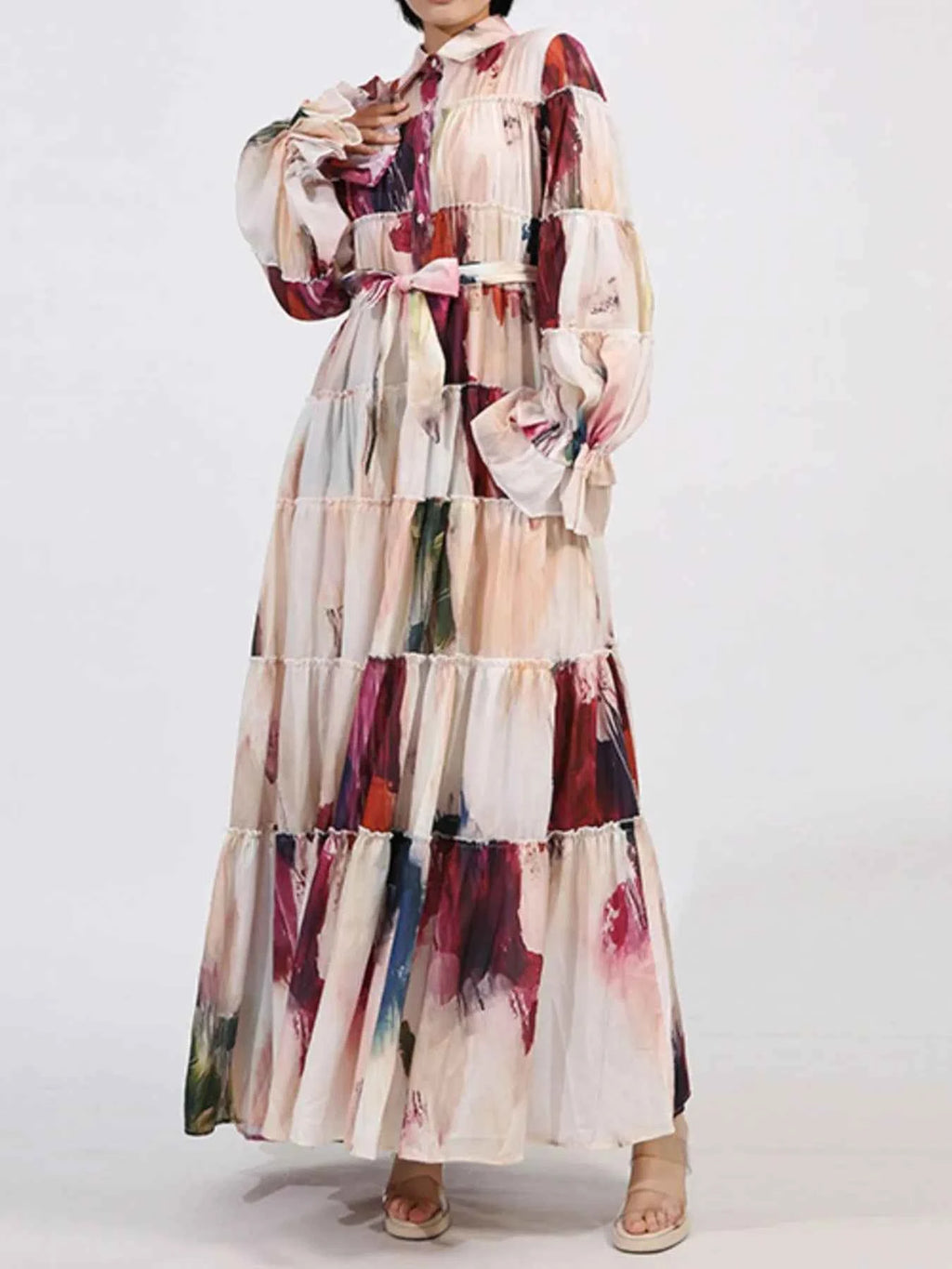 Tiered Tie Waist Maxi Dress d34dbd30-2fef-45da-bc62-53736fbce37d-Max-Origin