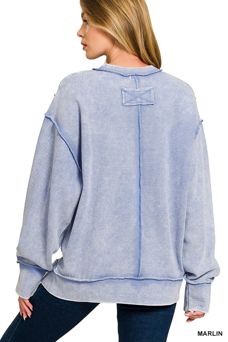 Zenana Acid Washed Double Ribbed Exposed-Seam Sweatshirt d35925a3-62f3-45e2-b2d5-81947ff3355b-Max