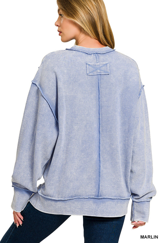 Acid Washed Double Ribbed Exposed-Seam Sweatshirt d35925a3-62f3-45e2-b2d5-81947ff3355b-Max