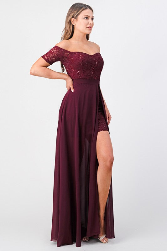 Off Shoulder Lace Evening Dress – High Slit Maxi Party Dress for Women d361f1a4-e262-4f17-bb24-ed344347dc64