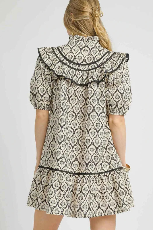 Ruffled Printed Puff Sleeve Mini Dress d37107ba-3208-4faf-9490-d8bcd73354bd-Max-Origin