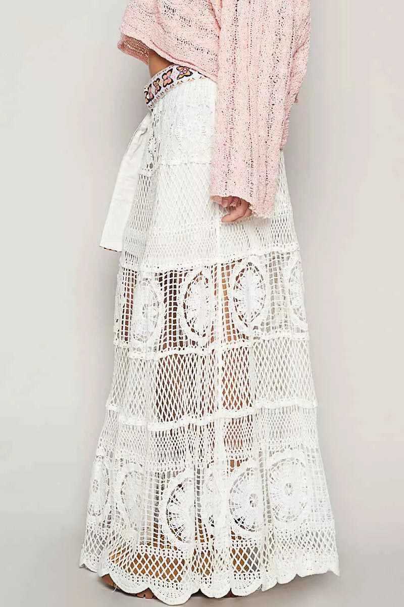 POL Crochet Floral Flared Skirt with Elastic Waist Band d37443e7-8611-4654-af55-4d967ec9b000-Max-Origin