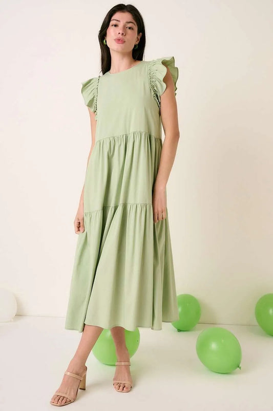 Ruffle Short Sleeve Tiered Maxi Dress d3831bc97d4248afbef76b3355ddaa09-Max-Origin