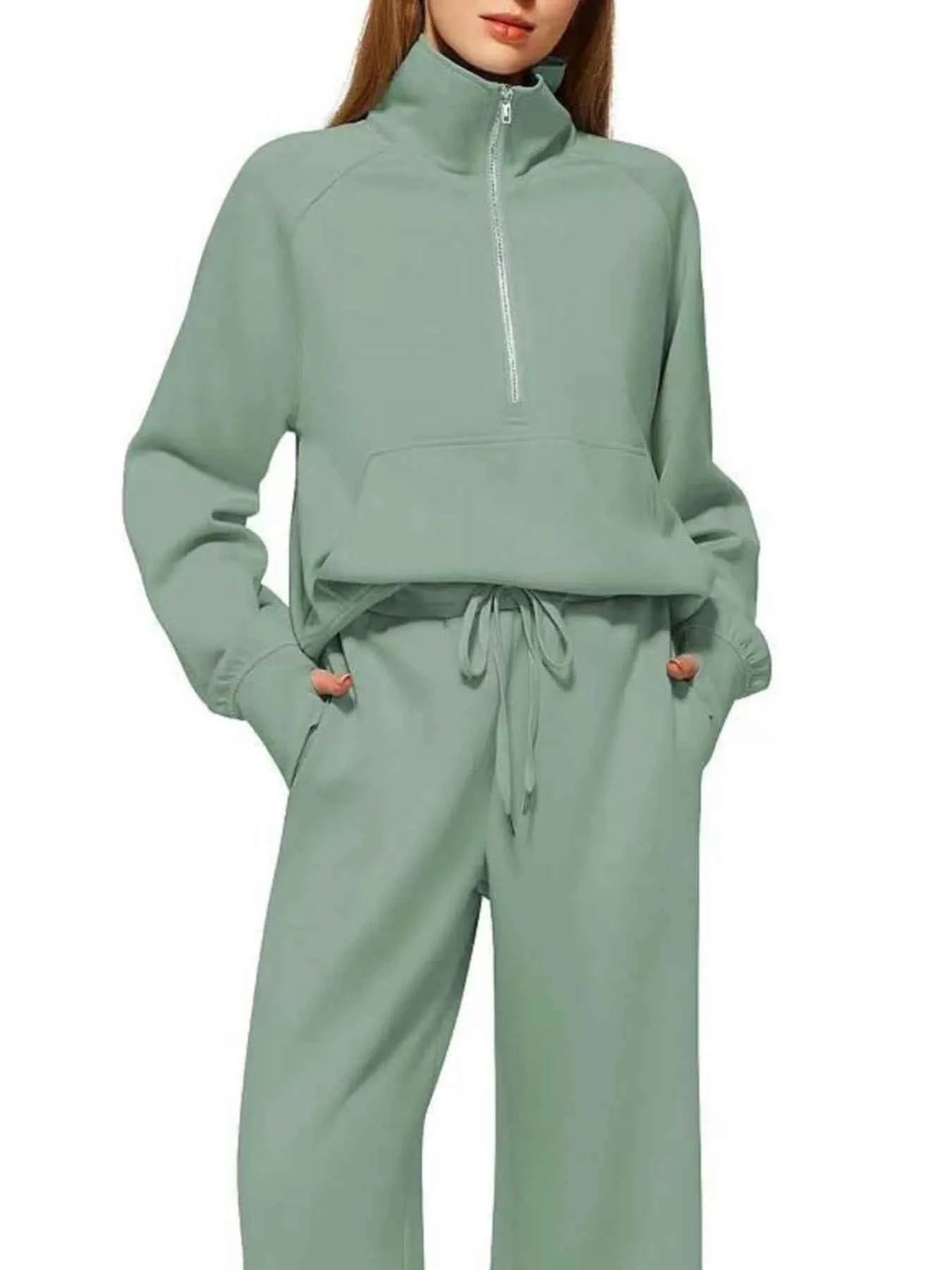 Half Zip Long Sleeve Top and Pants Set d3906f16-df19-4907-96a3-960db85ffa29-Max-Origin