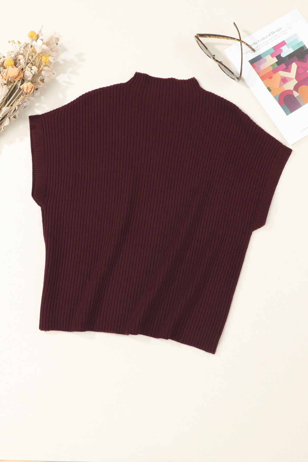 Green Patch Pocket Ribbed Knit Short Sleeve Sweater d39c98cc1250846d