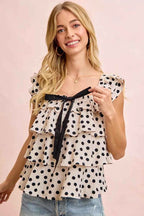 BiBi Polka Dot Ruffled Bow Tied Square Neck Sleeveless Top d3ab15fcc8ef4d8f9941b9c313a0b11c-Max-Origin