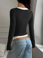 Slim Fit Long Sleeve Fake Two Piece T-Shirt d3b0fe81-98d3-4789-88e1-4d88711149c1-Max-Origin