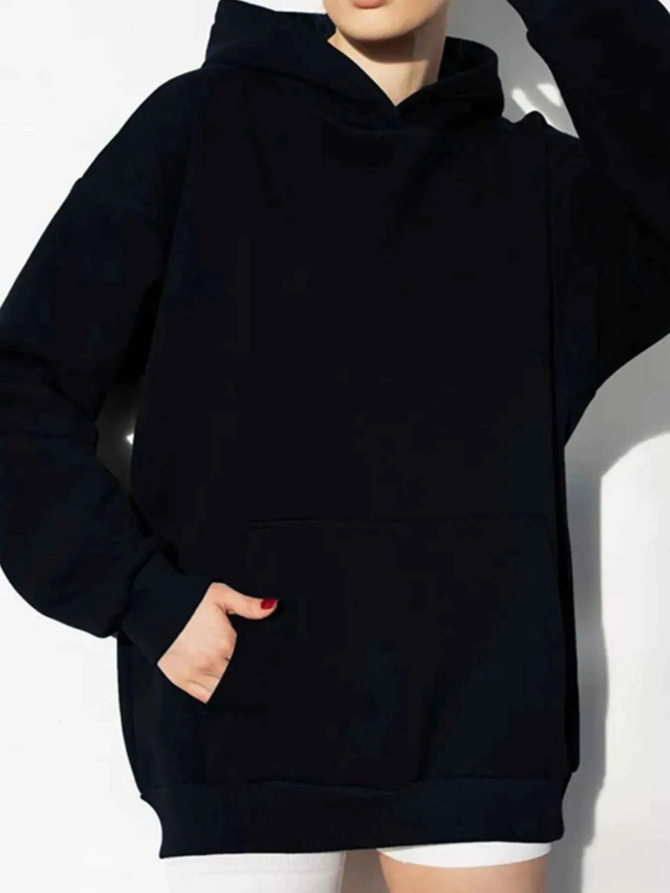 Kangaroo Pocket Long Sleeve Hoodie Black d3bc5263-d9af-445c-8797-3b01f9631d74-Max-Origin