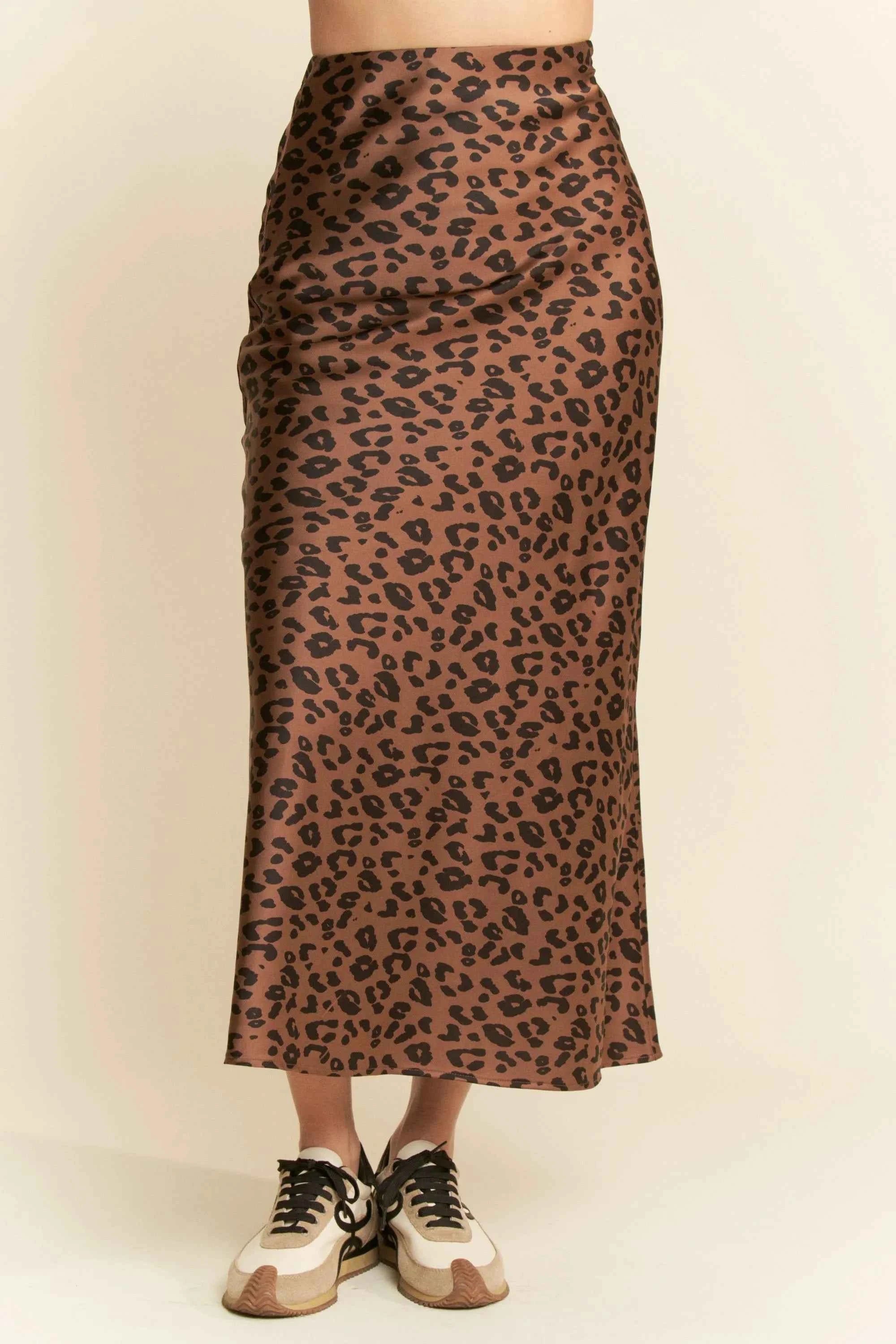 Davi & Dani Leopard Animal Print Long Length Skirt BROWN d3c85ec187274d48b230a0bc2ac6b9e9-Max-Origin