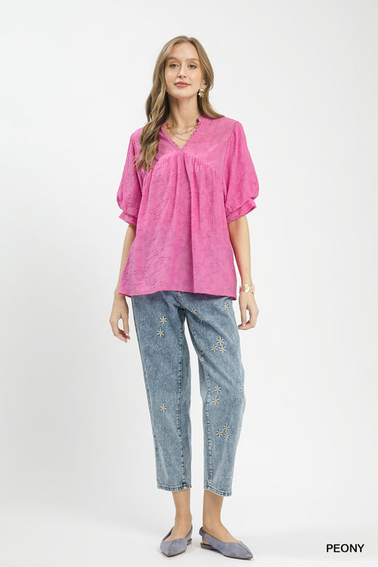 Textured Lace Trim V-Neck Boho Blouse d3cb5dc9-5f89-42e8-b3e4-4f88ad230c54-Max
