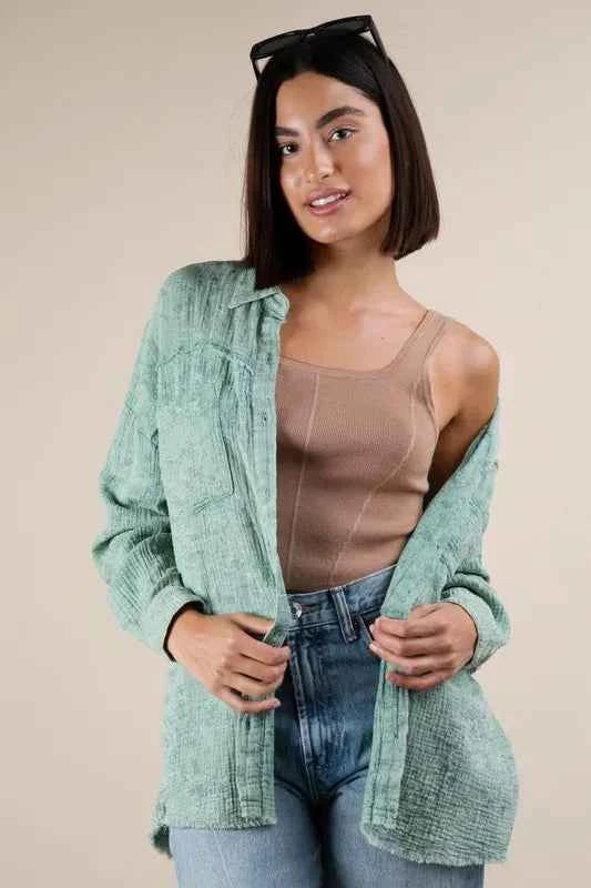 VERY J Mineral Washed Gauze Button Down Shirt d3e8b196d7ca43429cacdc2f1eaedc10-Max-Origin