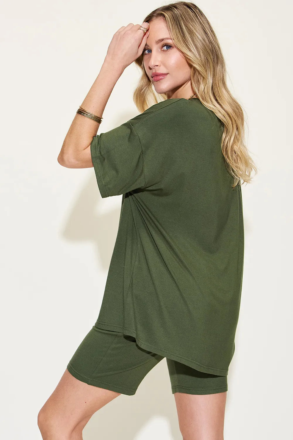 Basic Bae Full Size V-Neck Drop Shoulder T-Shirt and Shorts Set d3eac069-a757-49aa-be40-8ea5191c9ab8-Max