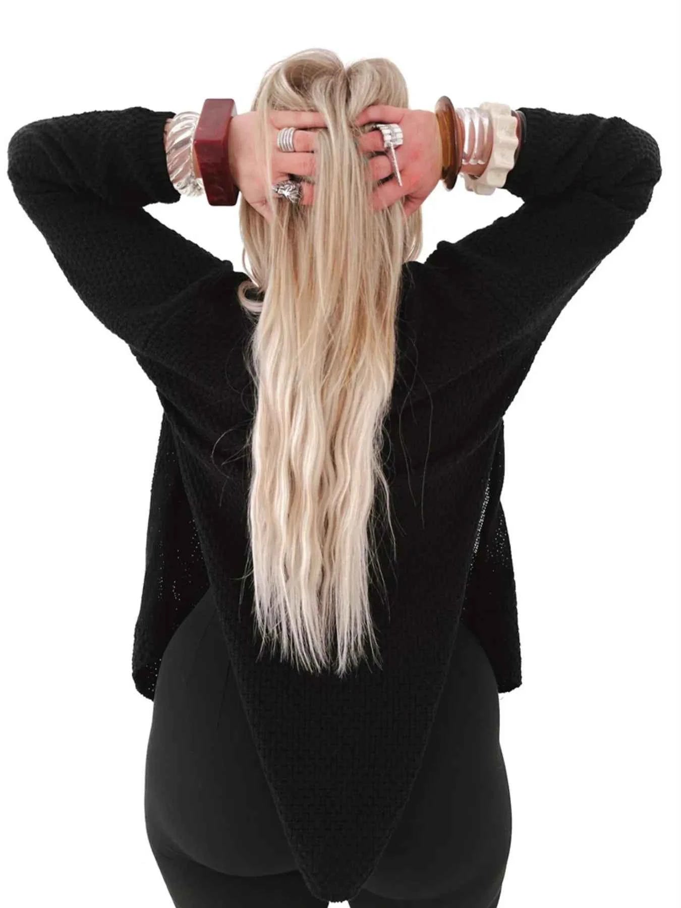 Oversized Knit Cardigan with Open Front Design