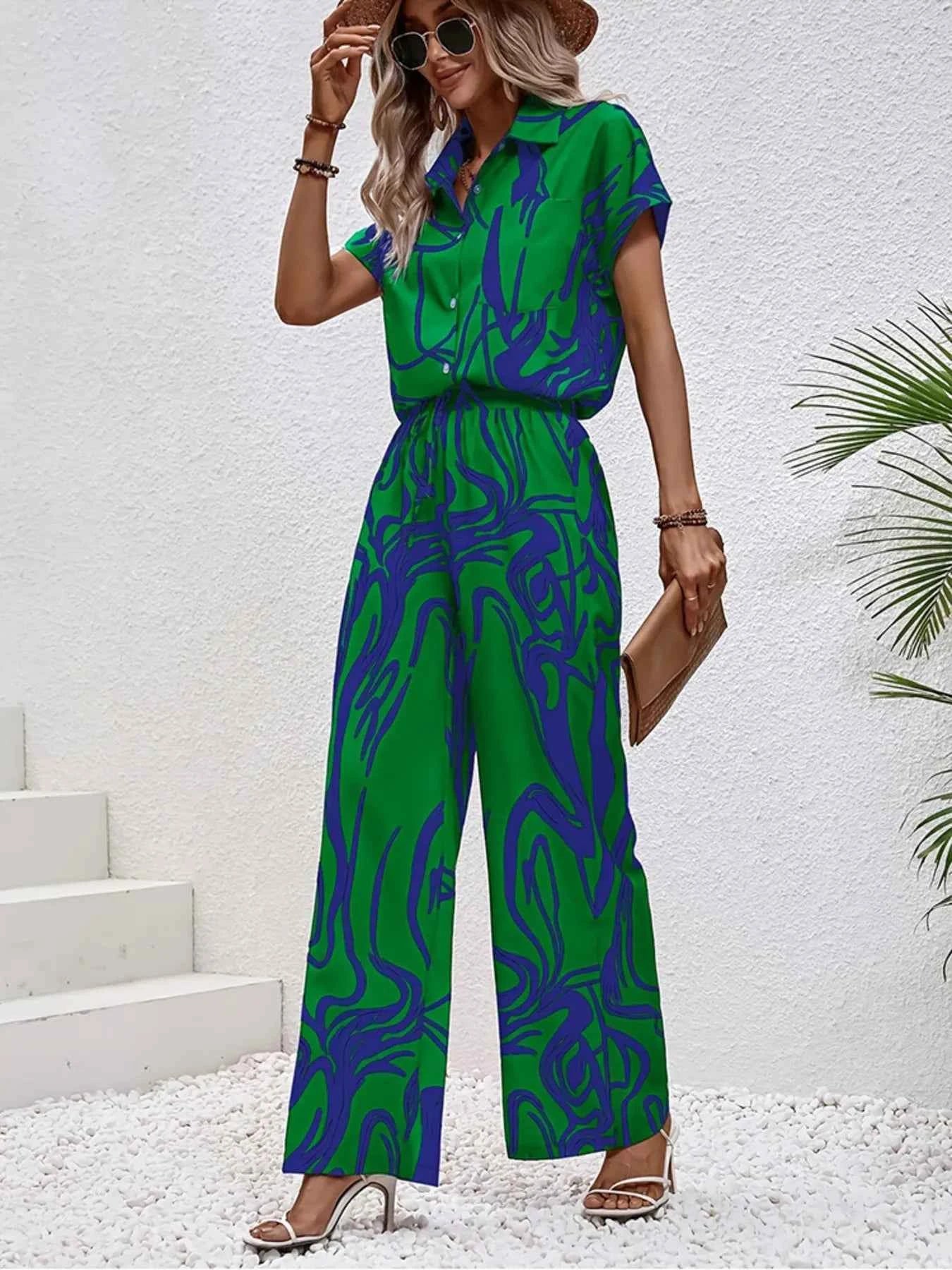 Printed Button Up Shirt and Pants Set d3ff553775074cd5a914cc0ad93b1b53-Max-Origin
