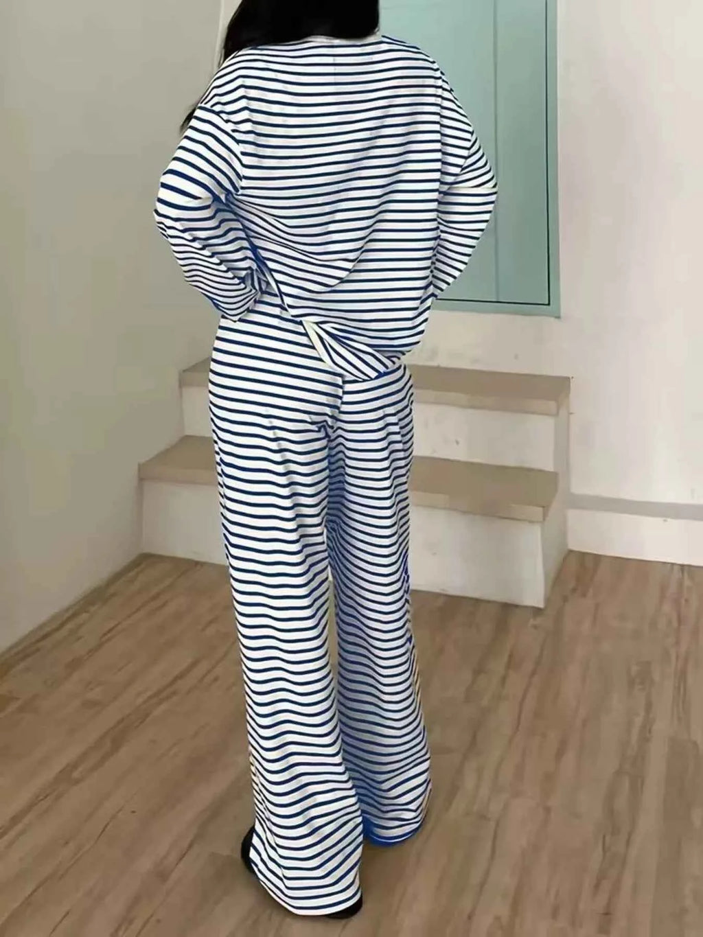 Striped Long Sleeve Top and Pants Set d410130c37a64eea9c80131add44e427-Max-Origin