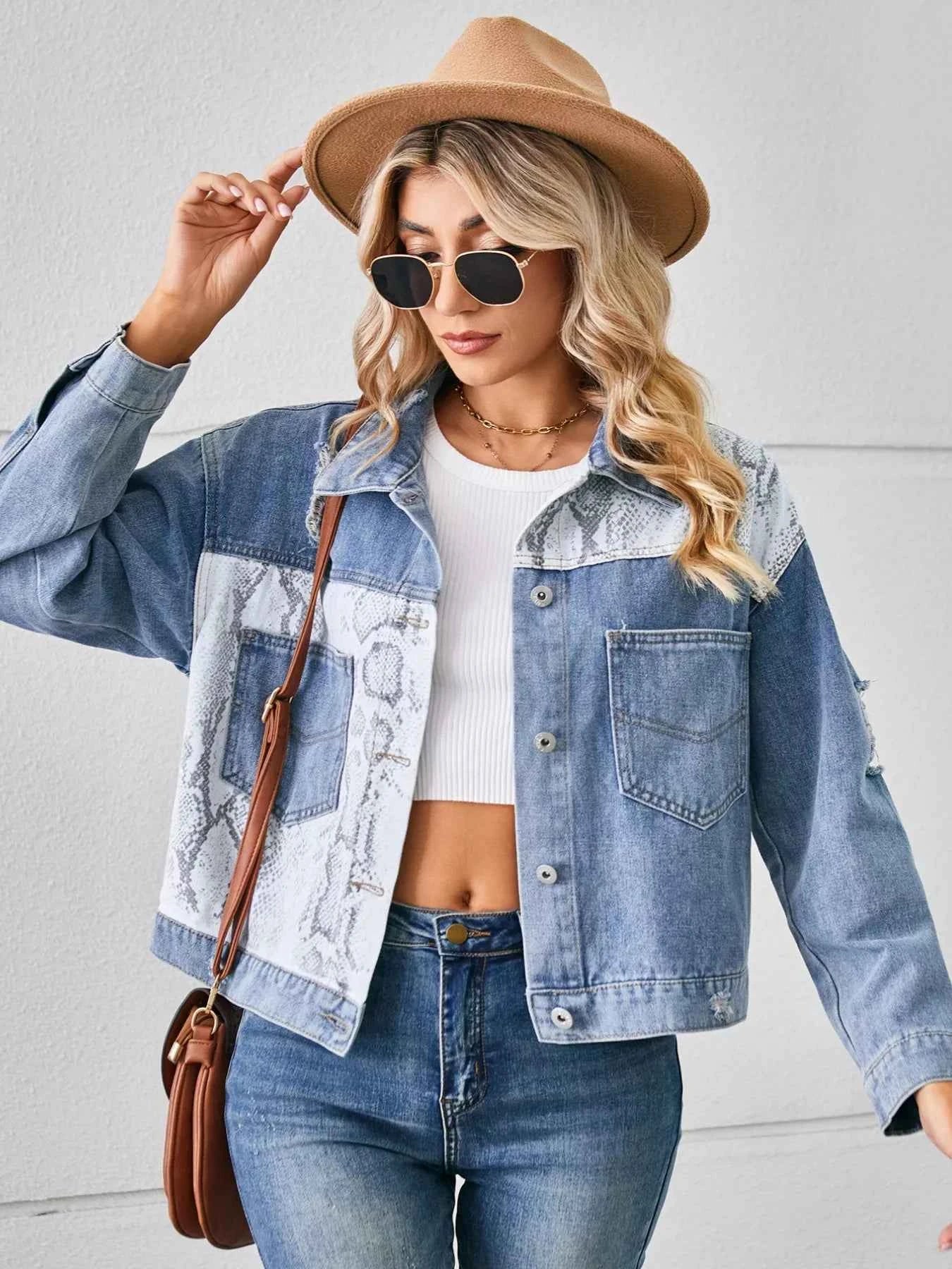 Snake Print Button Up Denim Jacket d414850b-54f5-4683-9a77-37849acd050f-Max-Origin