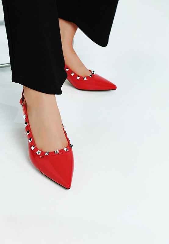 Hiral Stud Embellished Slingback Sandals Red d4257f7f-4025-472b-832d-12214b54880e_6a25cbfc-9adf-46f3-b9f4-f56d51d95ec3