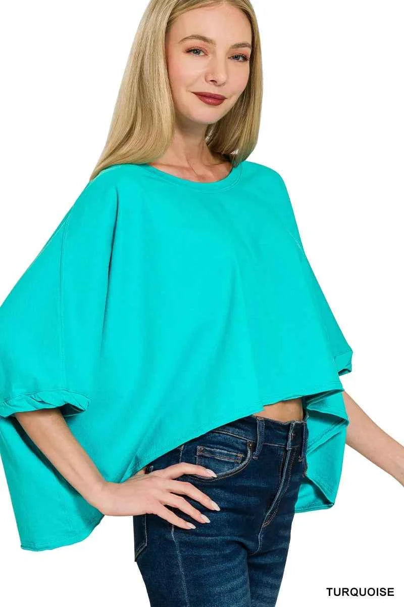 Zenana Premium Cotton Oversized Round Neck Box T-Shirt TURQUOISE ONE SIZE d43d1144e4a147b3bff3696465acf474-Max-Origin