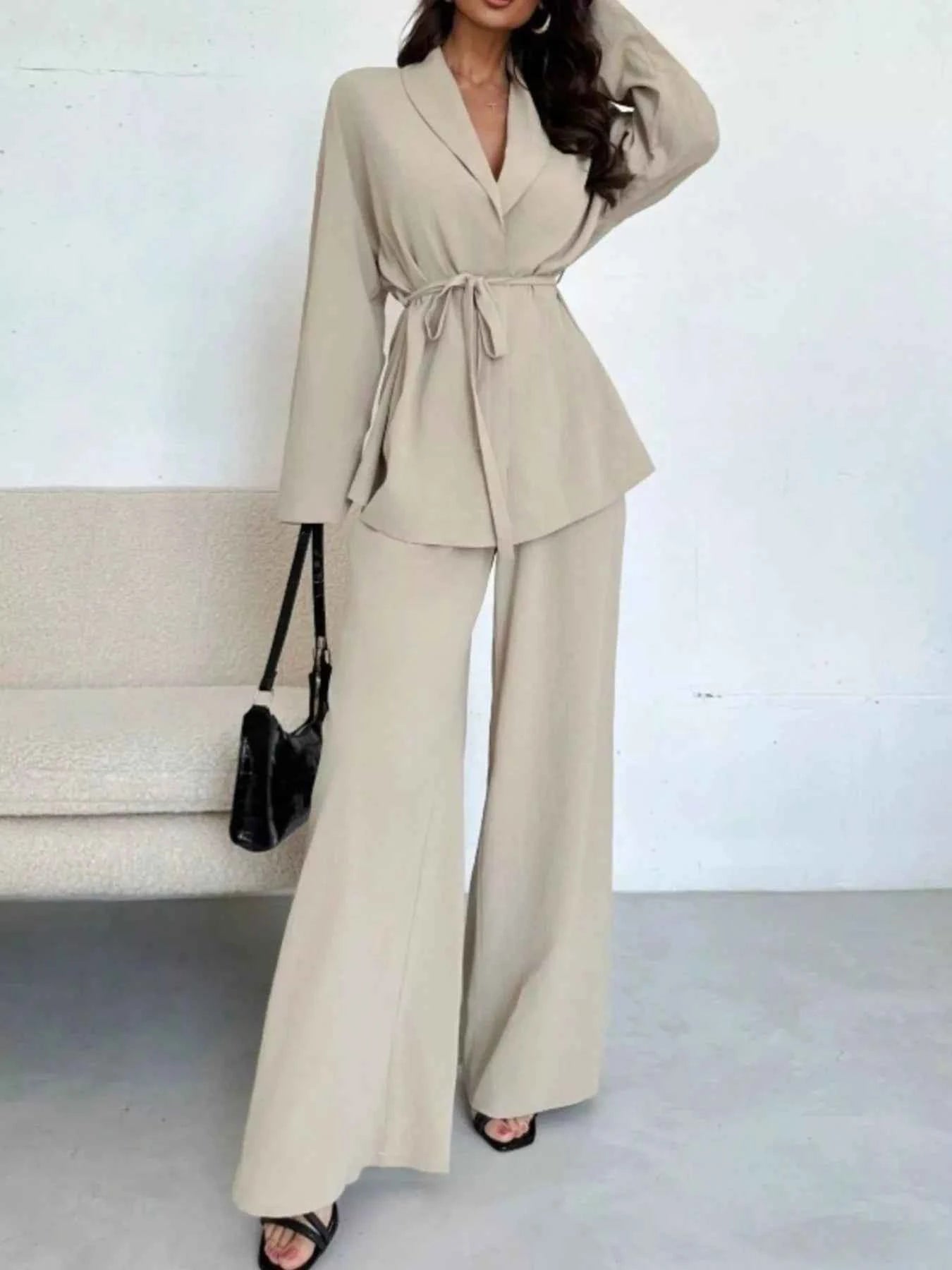 Front Tied Shirt and Wide-Leg Pants Set d4423832-69bb-4d93-b29d-4564f9a1434a-Max-Origin