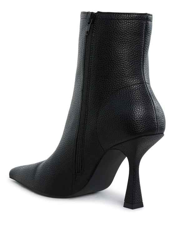 Tentia Metallic Pleather Spool Heel Boots d446ba7b-d0b2-4278-90d3-e302901e89ce