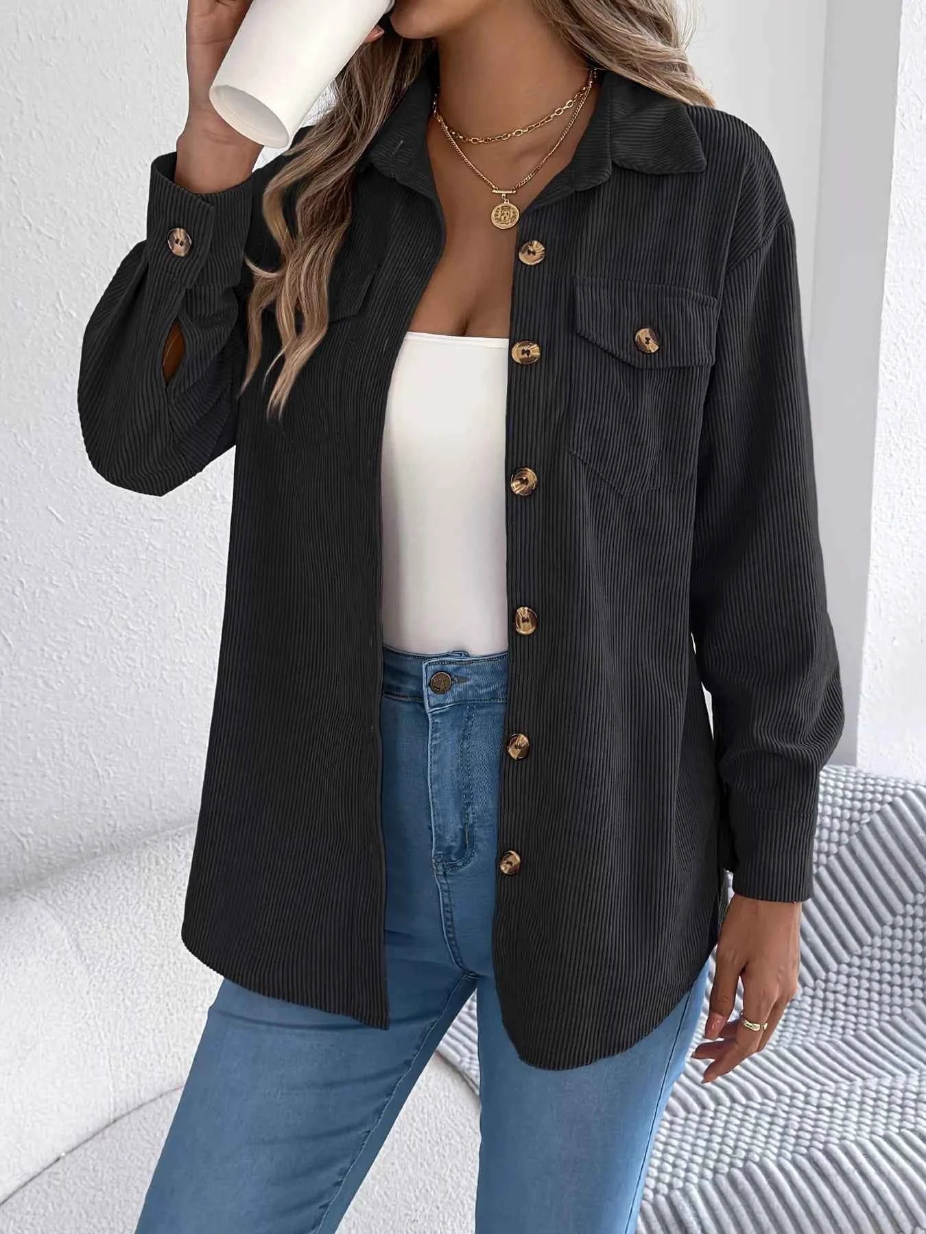 Corduroy Button-Up Long Sleeve Shacket d4509d0a7061418d88d2eefb13b83064-Max-Origin