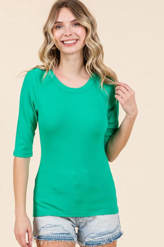 Mittoshop Round Neck Half Sleeve T-Shirt Paris Green d45290af-2cca-4a31-a8b7-ad3292f20c2f-Max