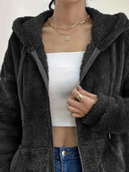 Drawstring Fleece Zip-Up Outerwear d45ffe71-b4ca-4416-a58b-15329d3c5aa7-Max-Origin