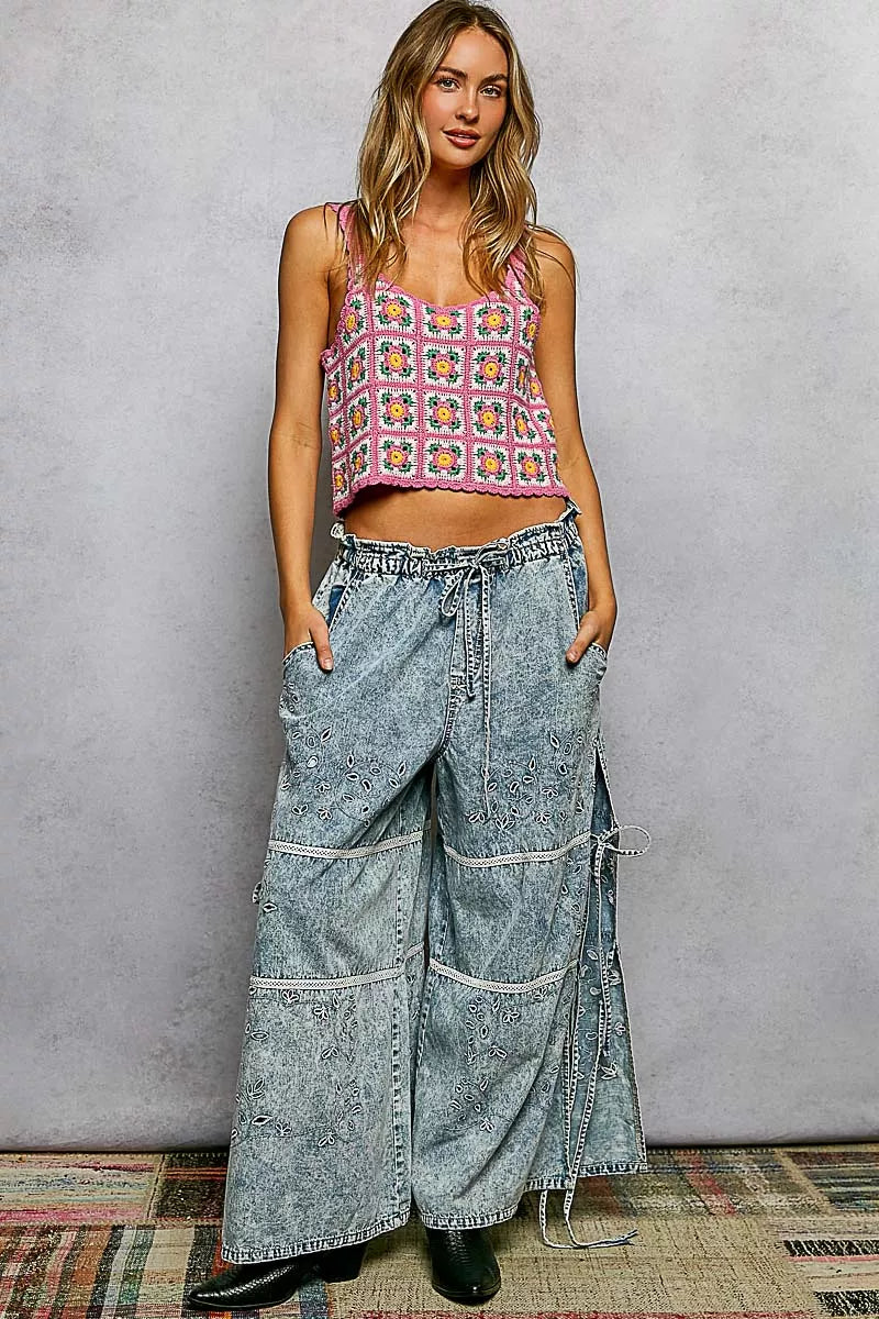 POL Scalloped Edge Cropped Crochet Cami with Granny Square Pattern d464448e-7356-4020-a787-fc599e815ab2-Max-Origin