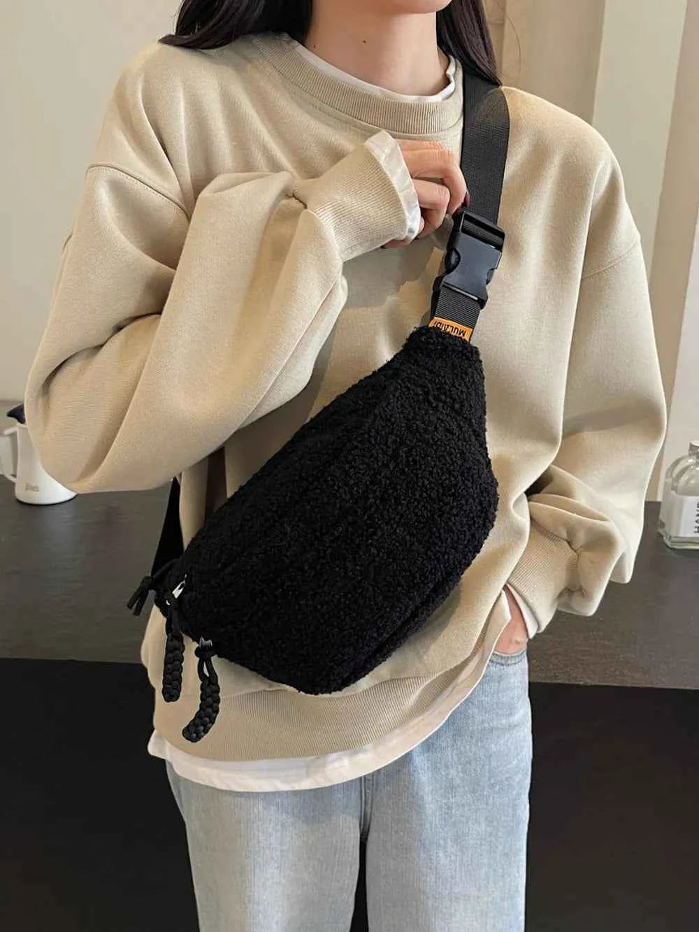 Sherpa Crossbody Bag with Adjustable Strap d47222d7-a5de-4048-96cd-9f66efdf9743-Max